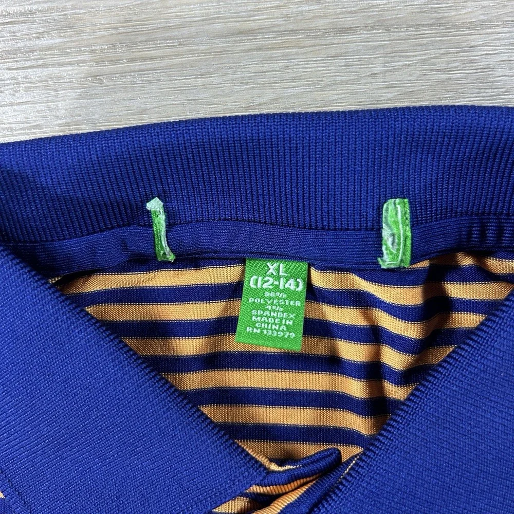 The Masters Collection Boys XL (12-14) Orange Strip Golf Polo Augusta National